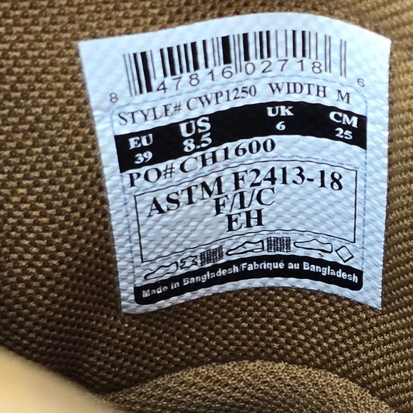 NWT Carhartt 10-INCH WELLINGTON STEEL TOE BOOT Bison Brown Oil Tan CWP1250- 8.5 - Picture 6 of 7